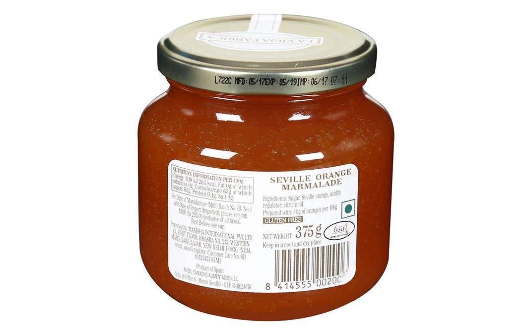 La Vieja Fabrica Seville Orange Mermelada (Jam)   Glass Jar  375 grams